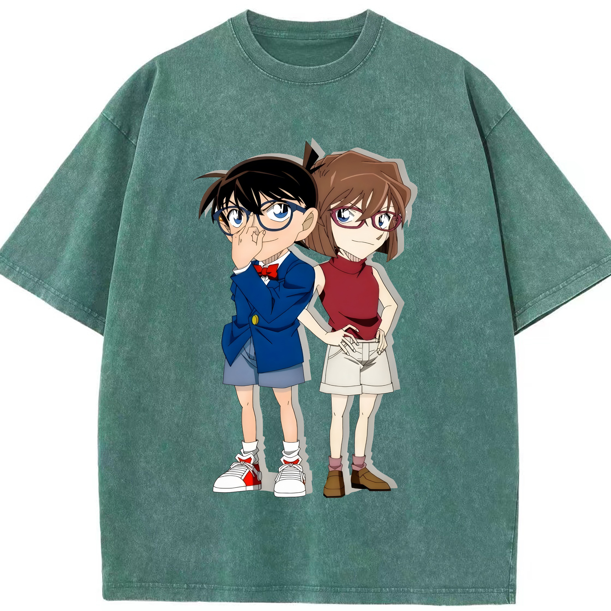 （画像用） 名探偵コナン 灰原 哀 はいばら あい Detective Conan Anita Hailey、Vi Graythorn Haibara Ai 綿100% ヴィンテージ風 半袖Tシャツ（フロントプリント）